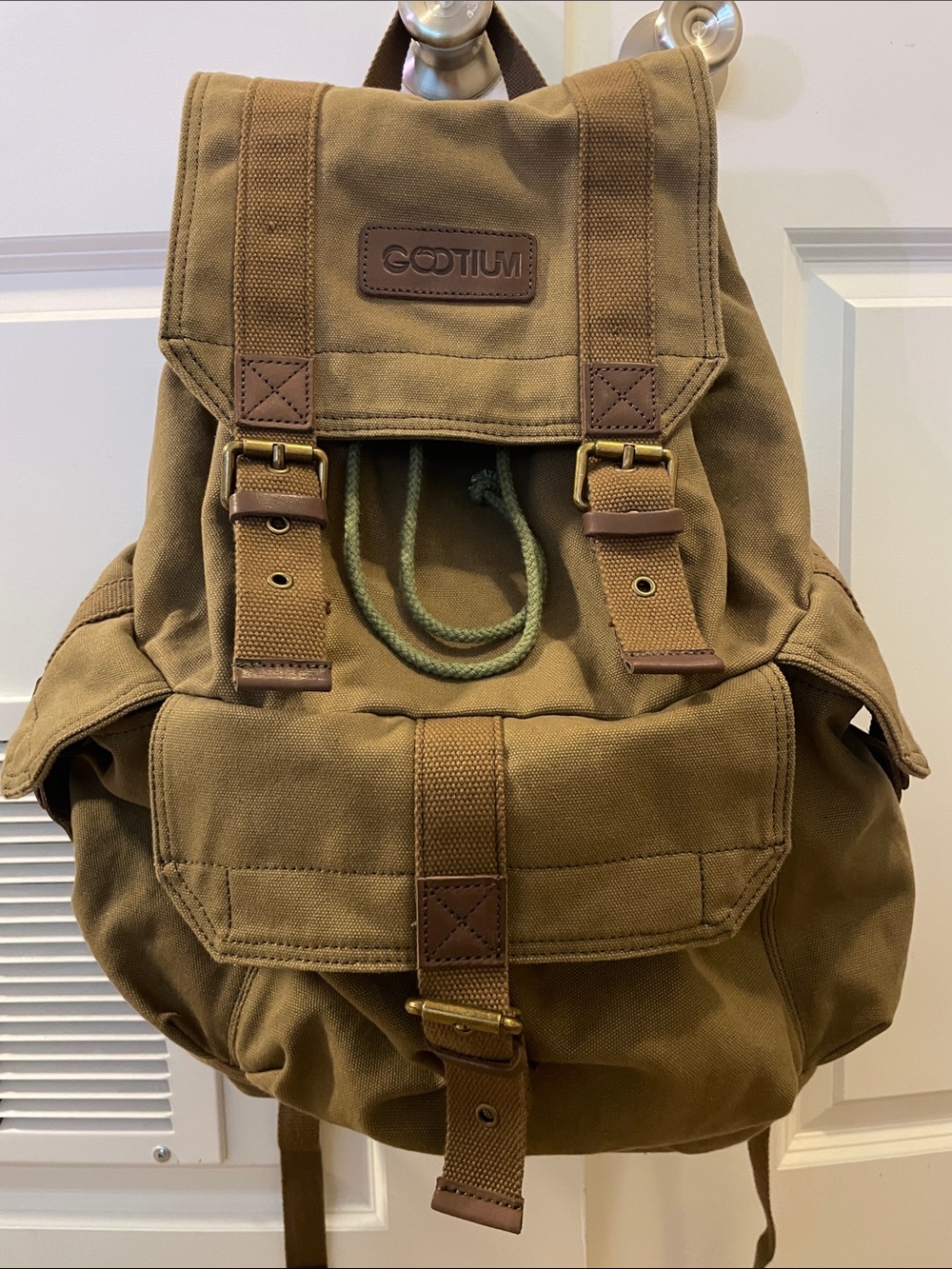 Canvas Rucksack Backpack - Brown